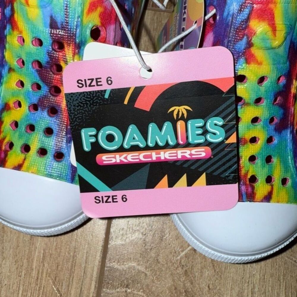 Skechers Foamies Girls Tie Dye Slip-On Shoes Size 6 NWT